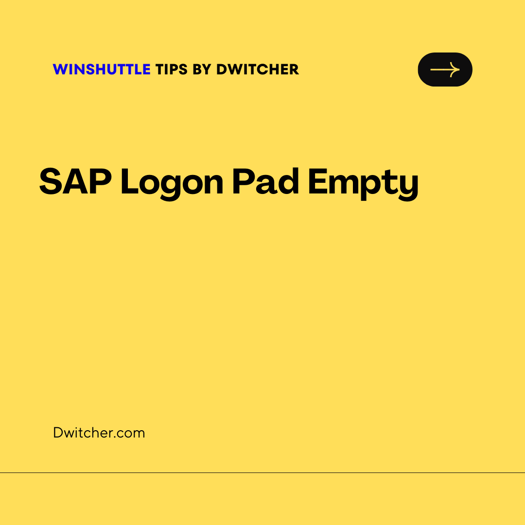 You are currently viewing SAP Logon Pad Empty