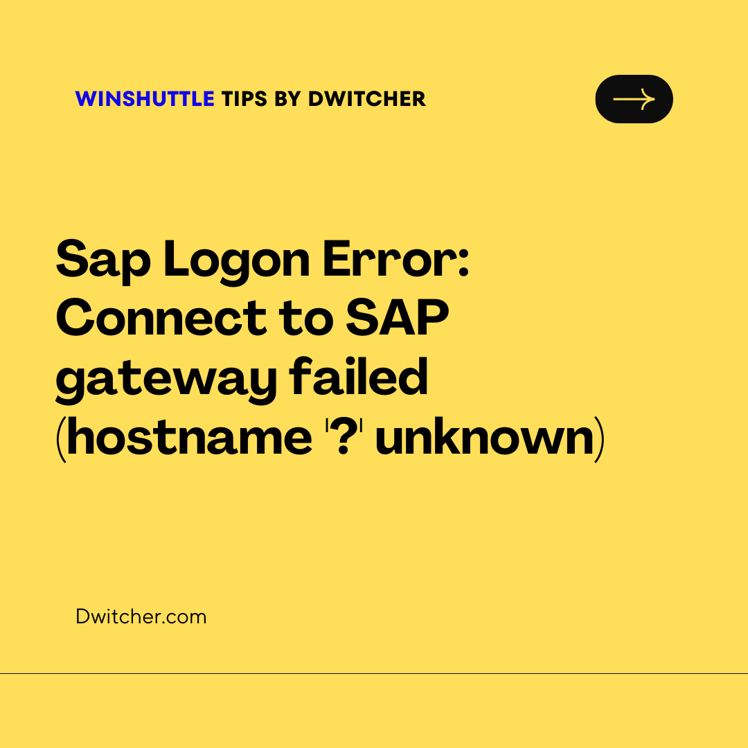 You are currently viewing Error: Connect to SAP gateway failed (hostname ‘?’ unknown)