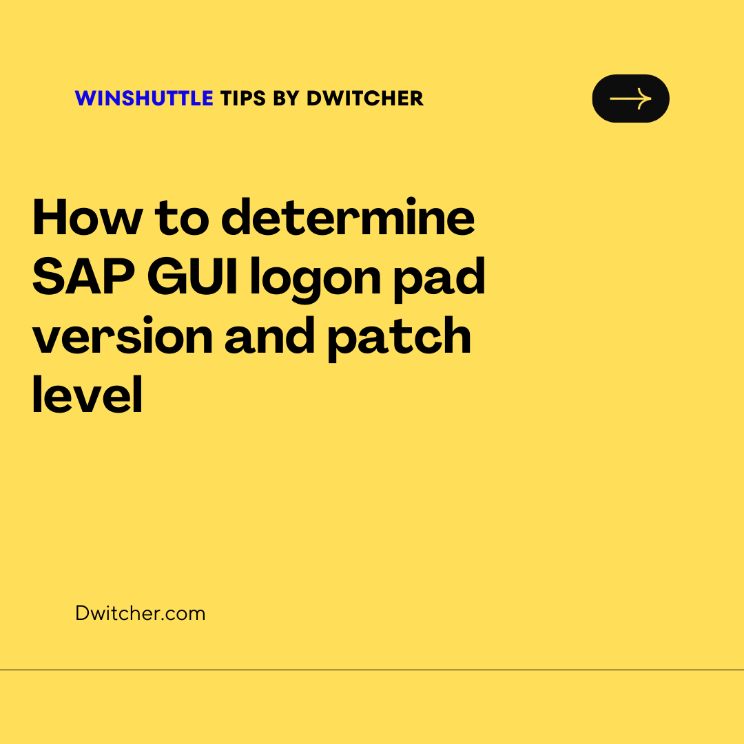 You are currently viewing Determining SAP GUI logon pad version and patch level