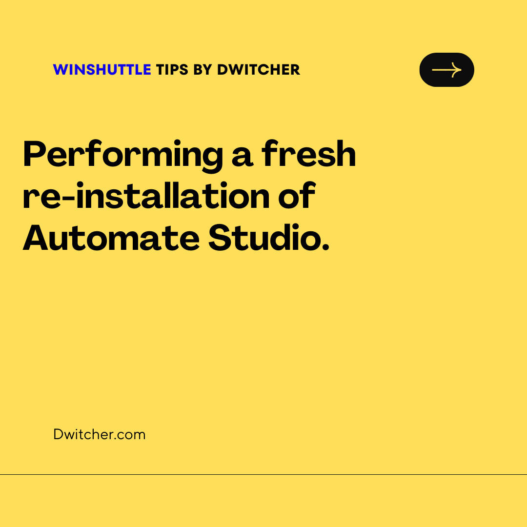 You are currently viewing Attempting a fresh installation of Automate Studio
