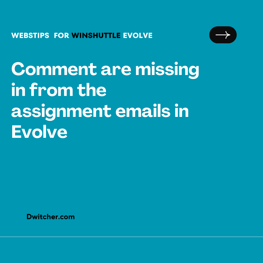 You are currently viewing The assignment emails in Evolve are lacking the presence of comment headings.
