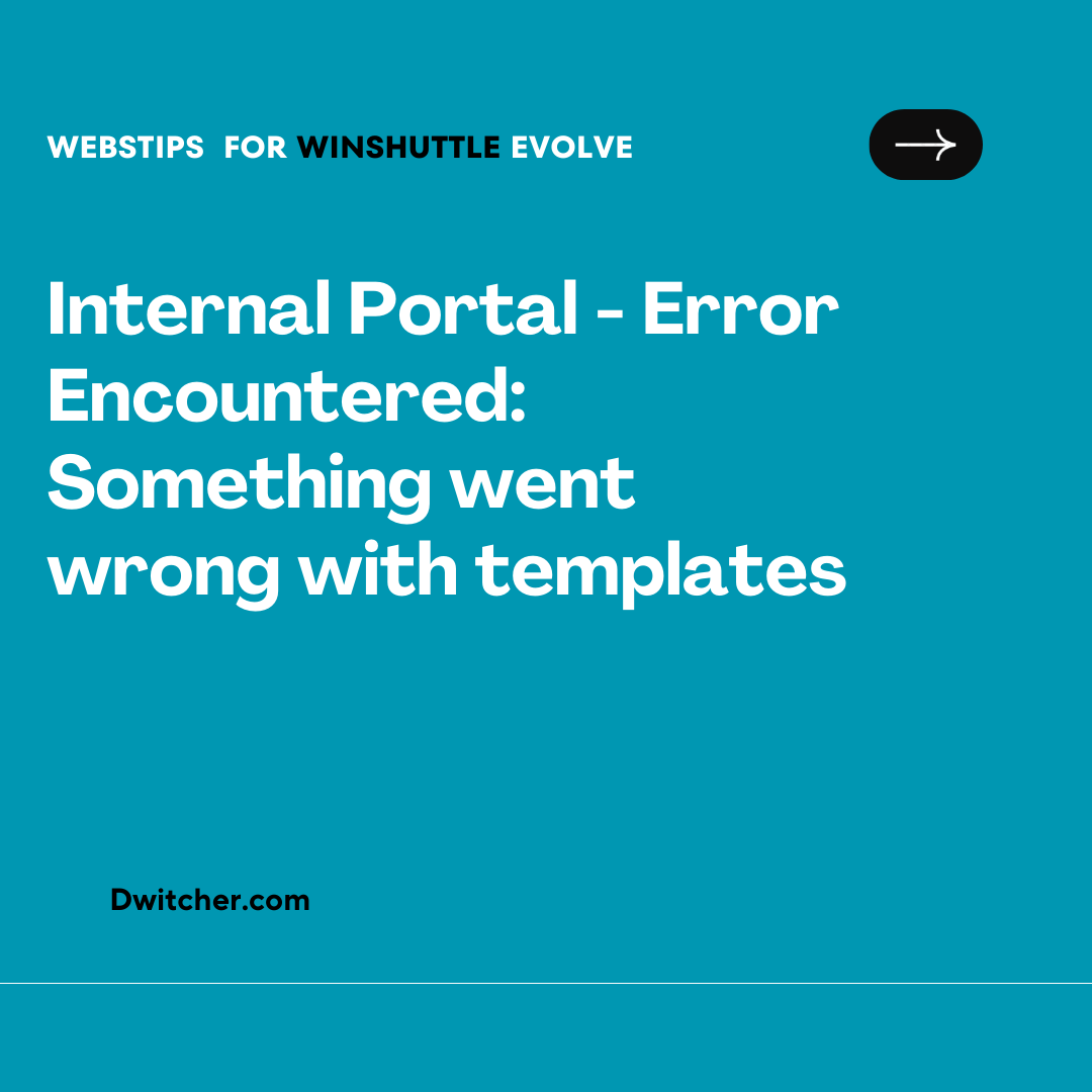 You are currently viewing Internal portal – Templates returning error- Something went wrong